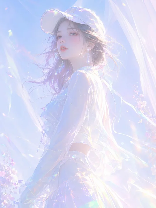 梦幻虹彩柔光半写实插画