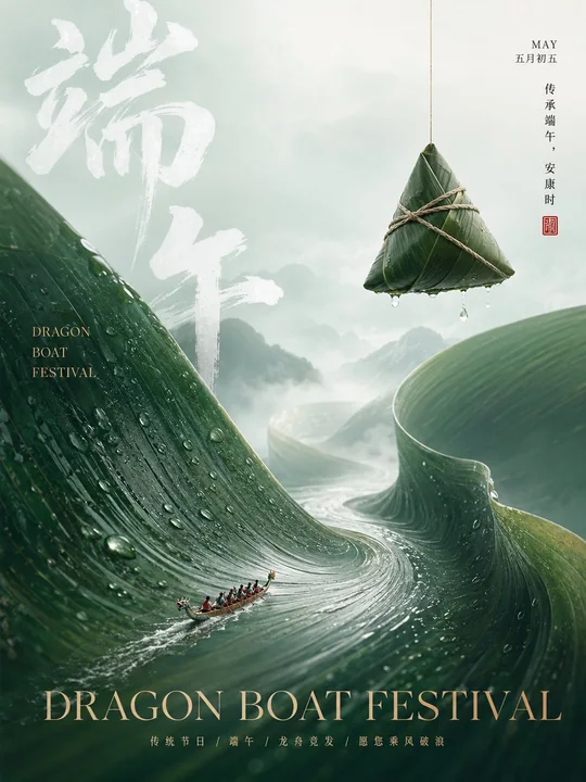 东方极简超现实高端节日品牌海报