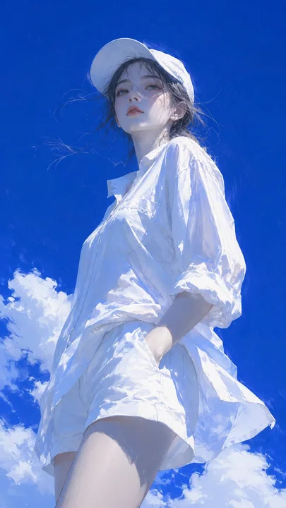 日系清冷夏日半写实插画主体xxx