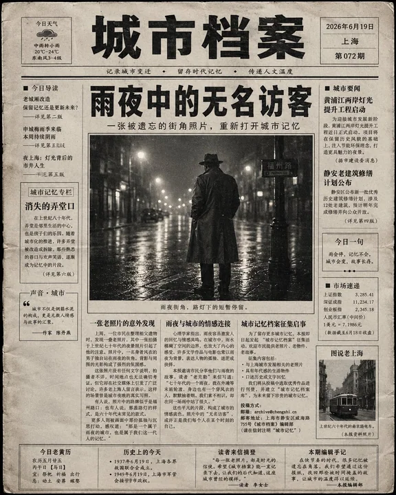 超真实复古中文报纸头版设计