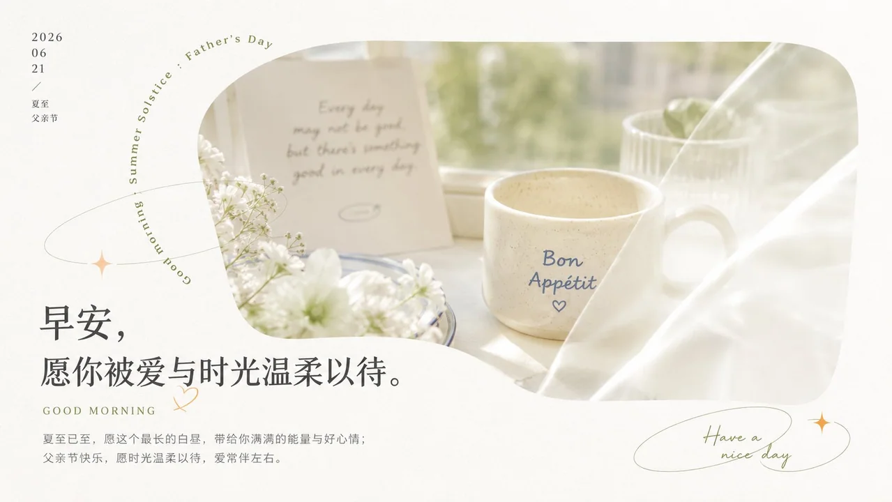 治愈系晨间仪式感橙色早安图文