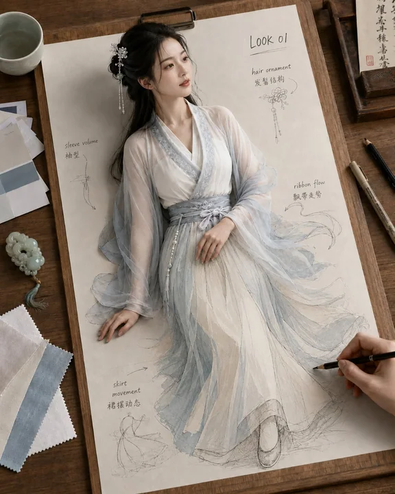 纸上成真古风绮稿服饰设计手稿觉醒