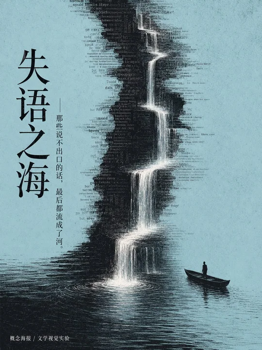 中文概念文学海报超现实文字景观