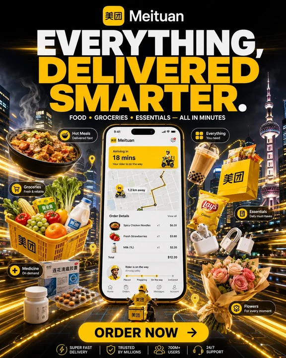 DoorDash高端电商海报提示词
