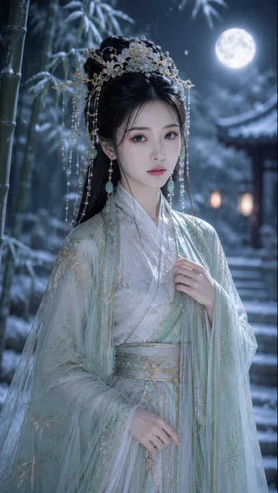 唐风月下仙侠清冷女主高精写真