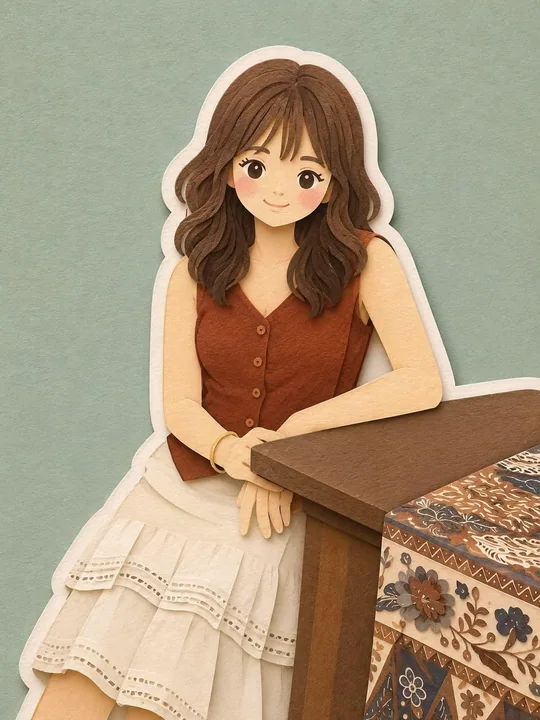 柔和手工剪纸多层立体插画风格