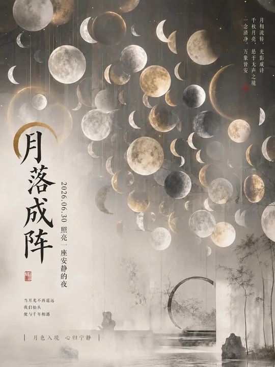 悬浮圆片装置艺术中文海报设计