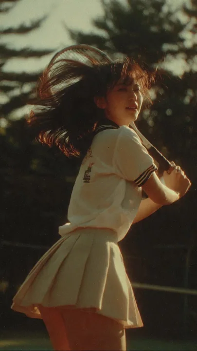 90年代日系电影感网球少女中景