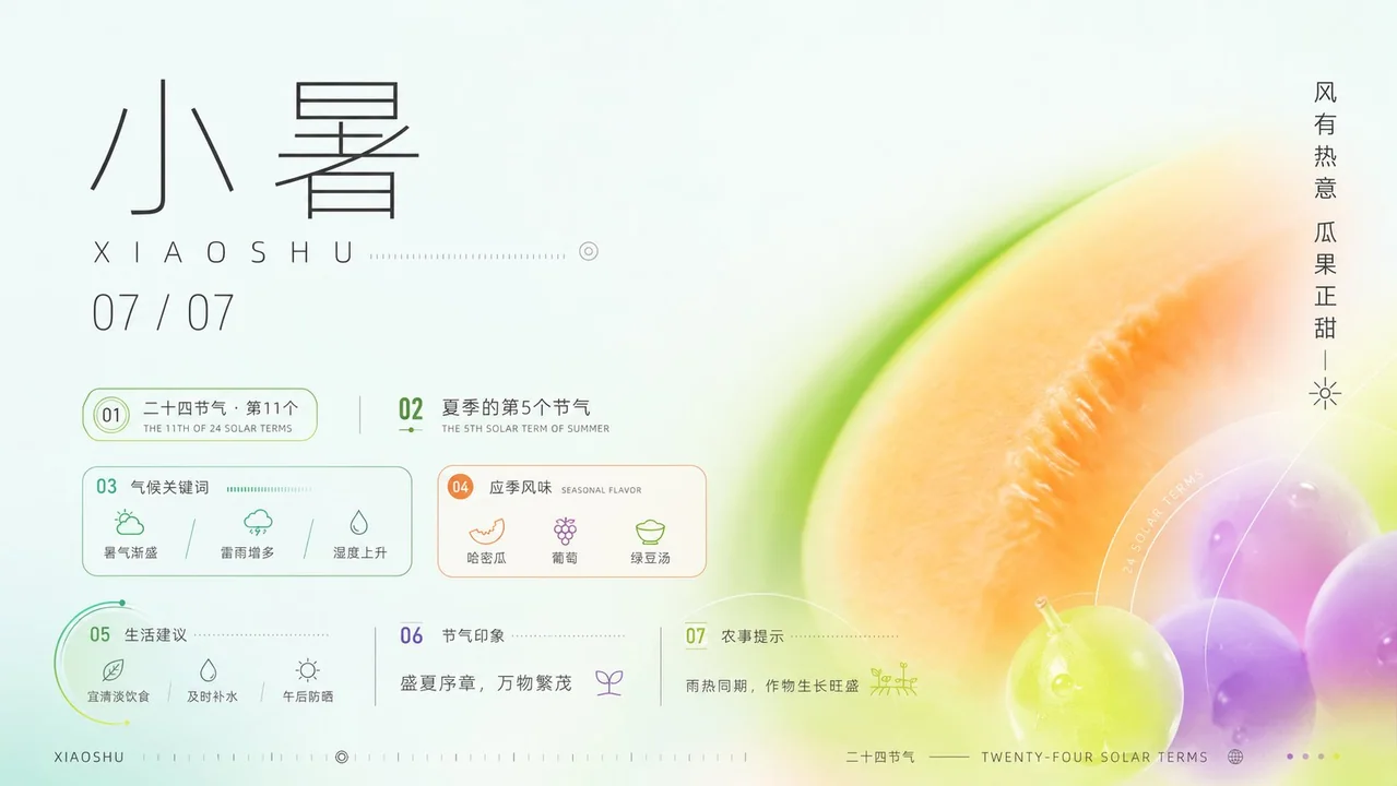小暑节气现代极简视觉海报
