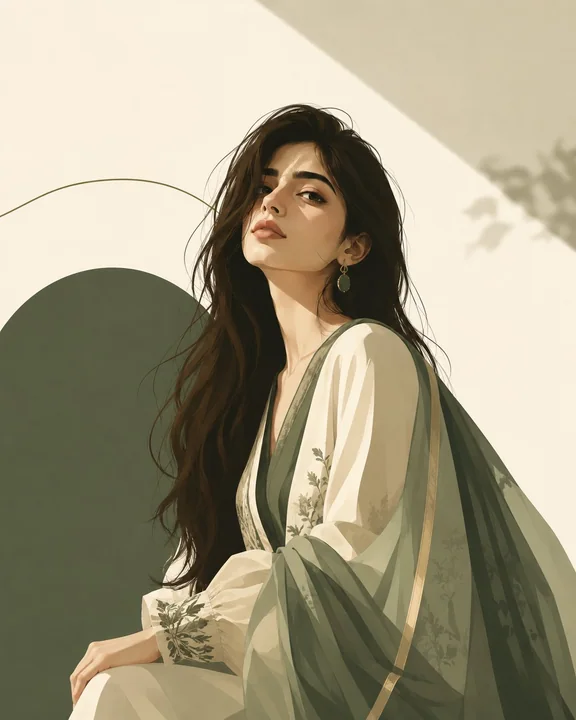 高端现代艺术杂志封面风格插画
