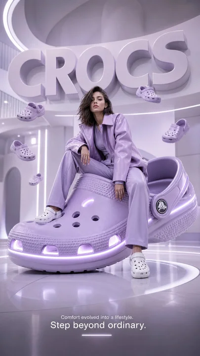 未来派奢侈时尚Crocs广告海报