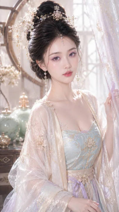 东方古风贵女梦幻水光妆写真