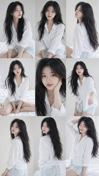 韩国女偶像九宫格写真拼图