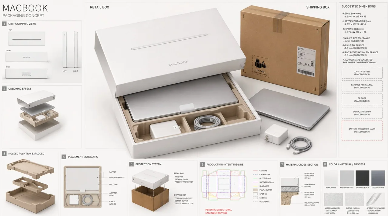 Apple MacBook 高端包装提案板
