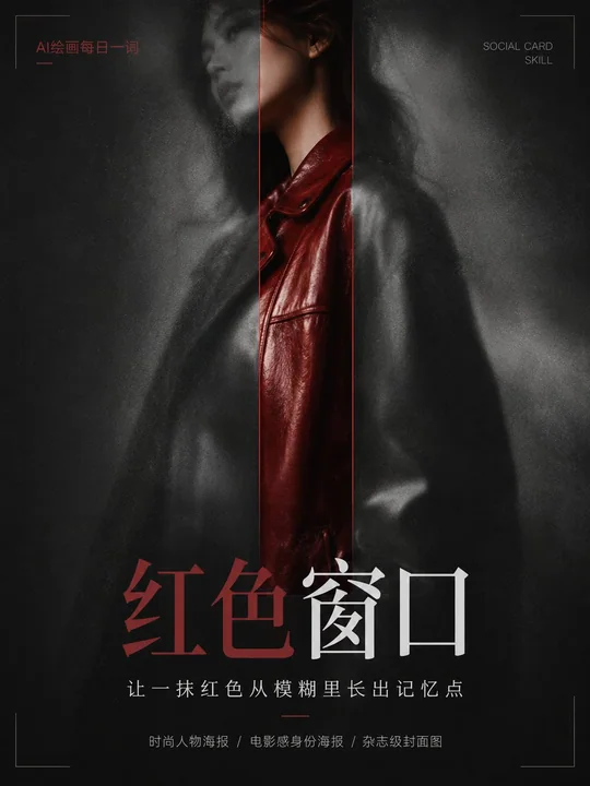电影感神秘时尚女性身份海报