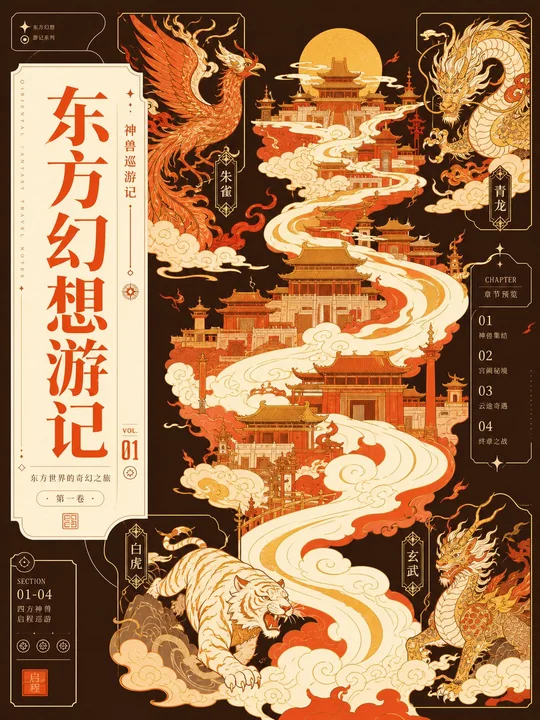 东方幻想游记封面现代平面排版设计
