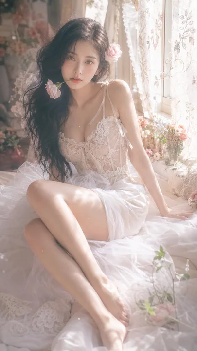 梦幻复古窗边东亚女性人像写真
