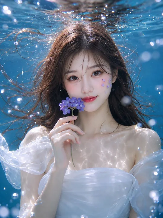 超写实水下东亚美女时尚大片