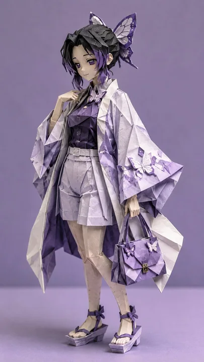 精致动漫女角色折纸雕塑摄影