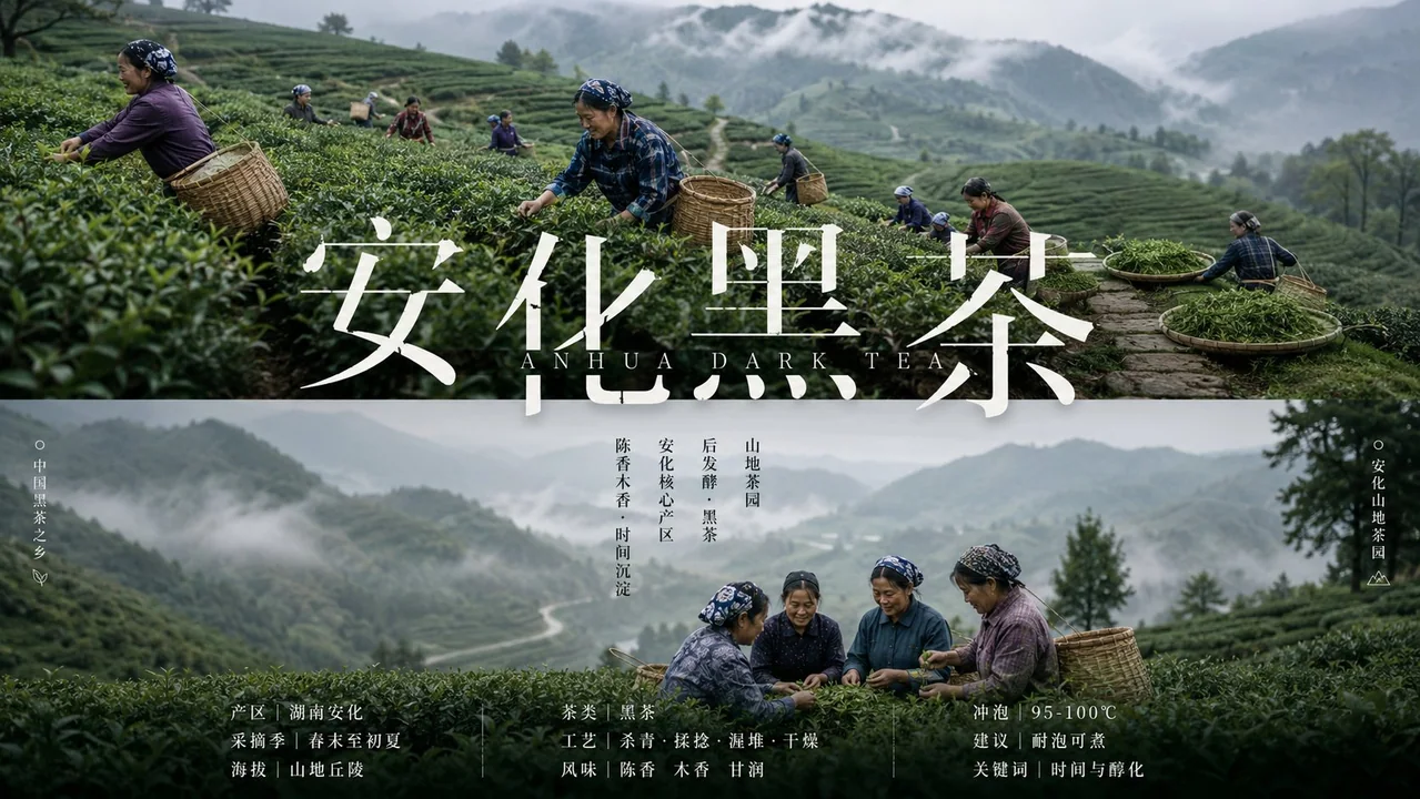 安化黑茶采茶园双段叙事排版摄影