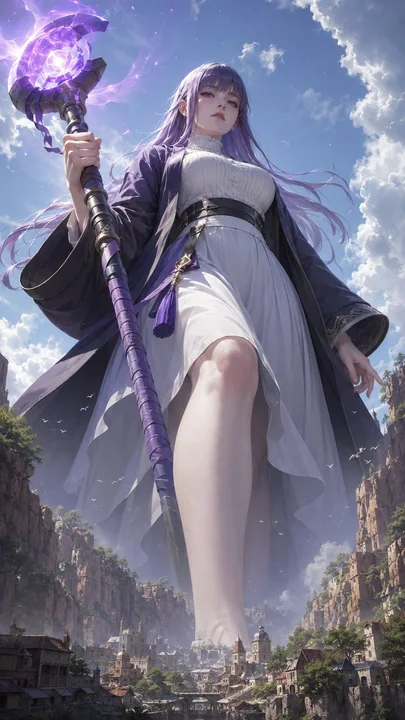 半写实二次元巨物化动漫女角