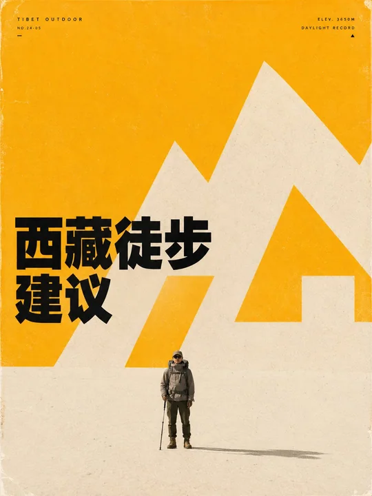 巨型数字极简海报西藏徒步