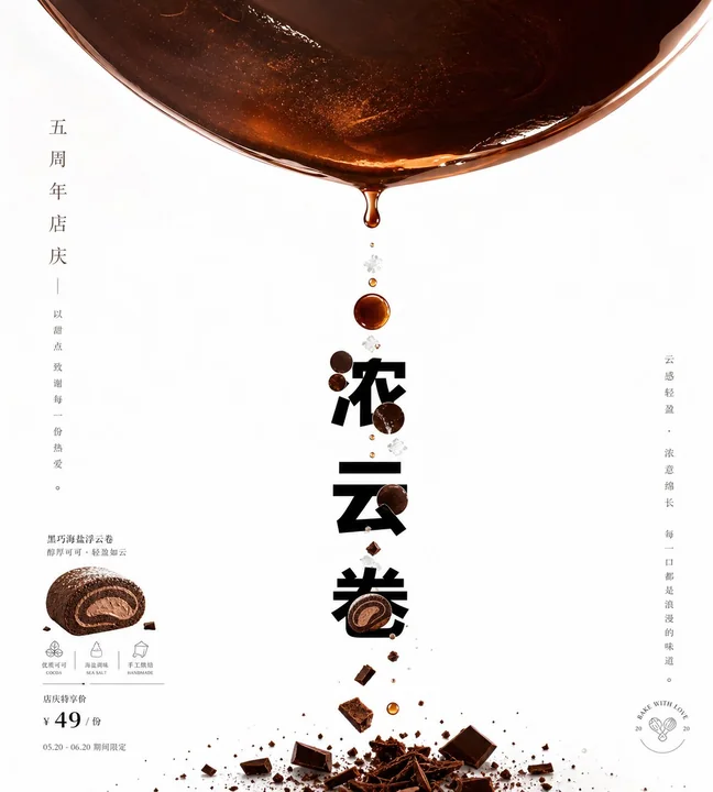 极简留白垂坠液滴广告视觉