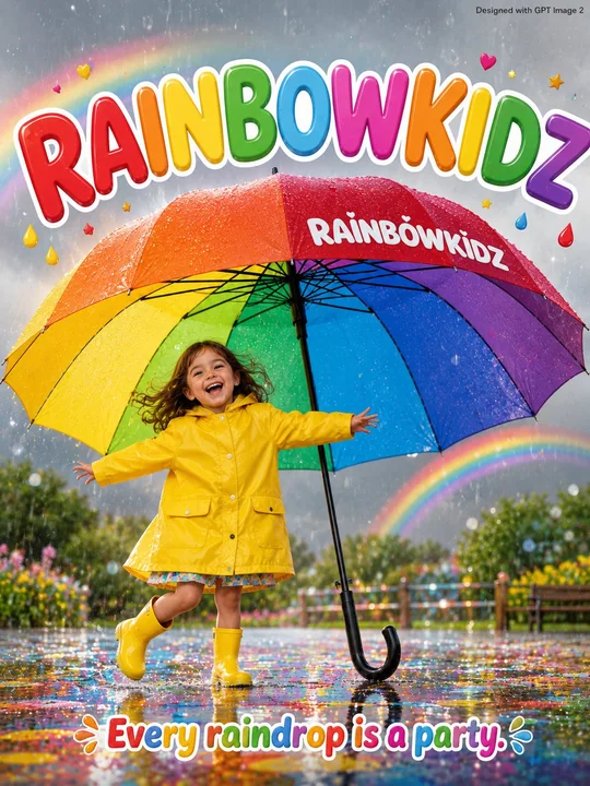 快乐雨天儿童广告海报