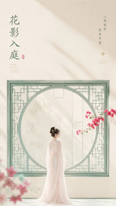 东方禅意极简新中式女性审美海报