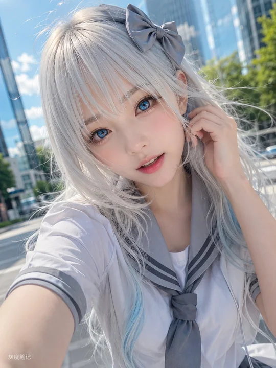 超写实动漫日系少女自拍视频人像
