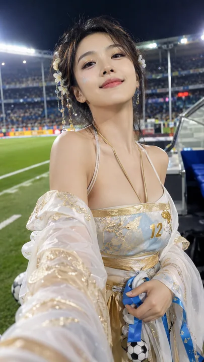 绿茵场上的古风精灵:世界杯助威少女