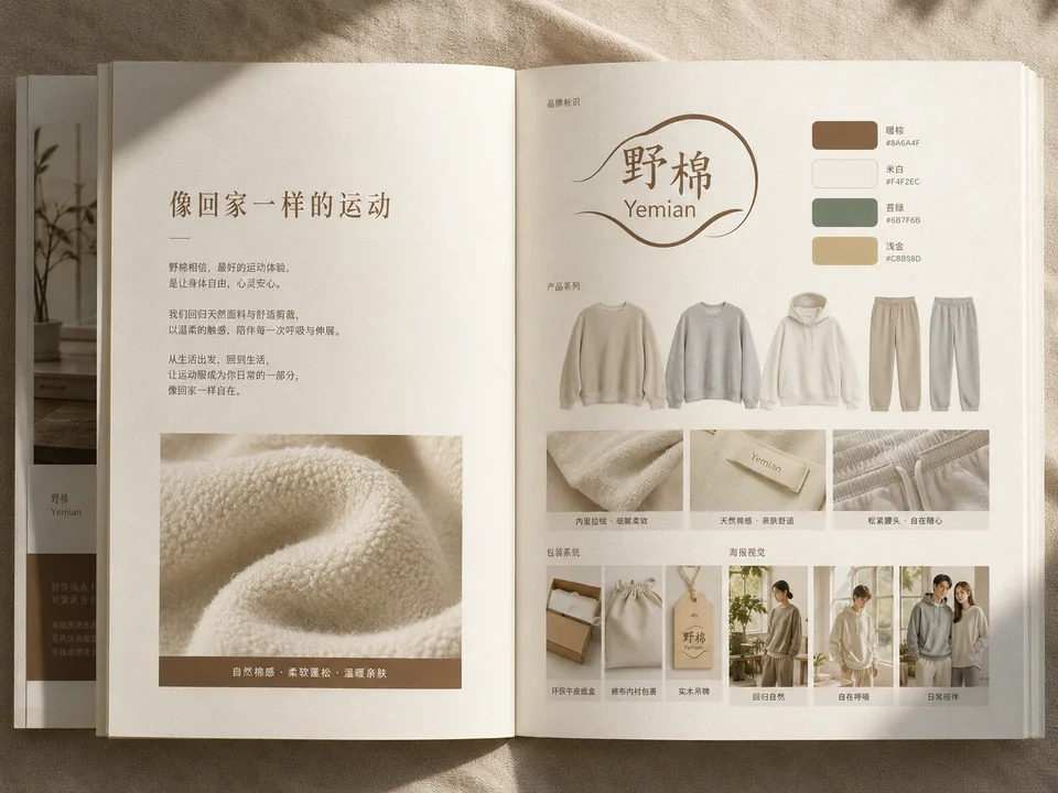 野棉品牌全案画册:极简温润运动美学