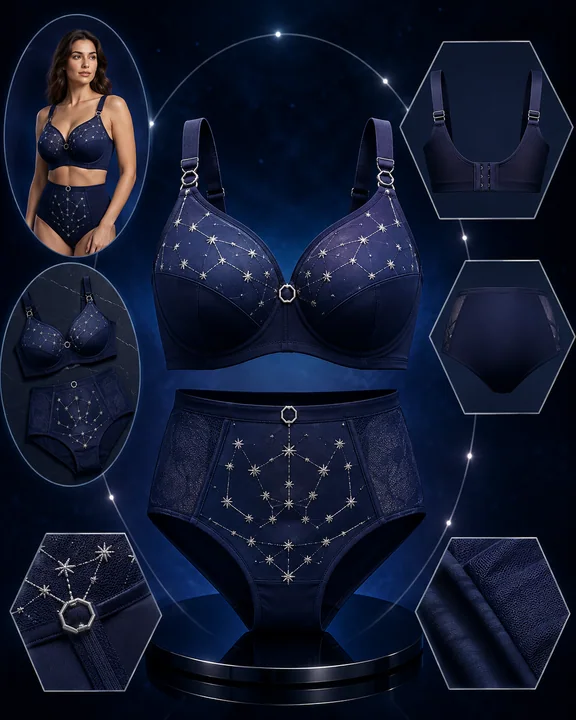 深海星辰：藏青与夜蓝的星座内衣设计提案