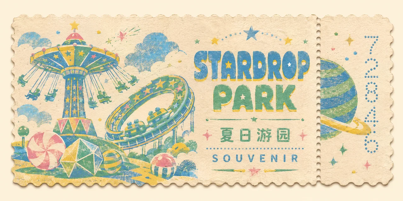 复古1970年代星糖轨道游园纪念券