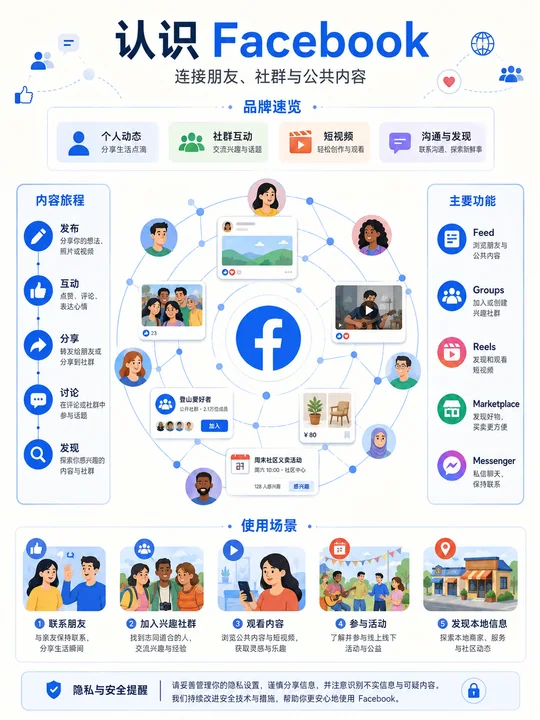 Facebook 品牌百科全书信息图设计