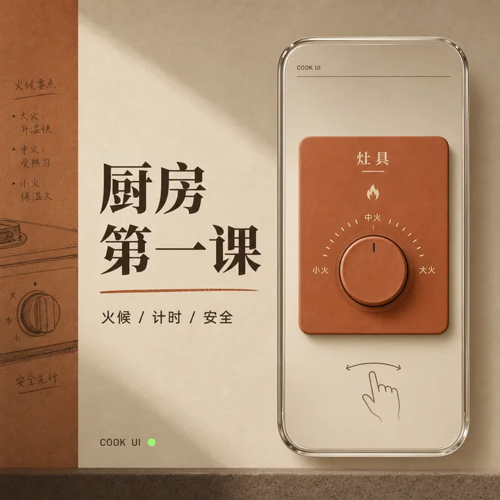 陶土色系拟物化智能厨房课件封面设计