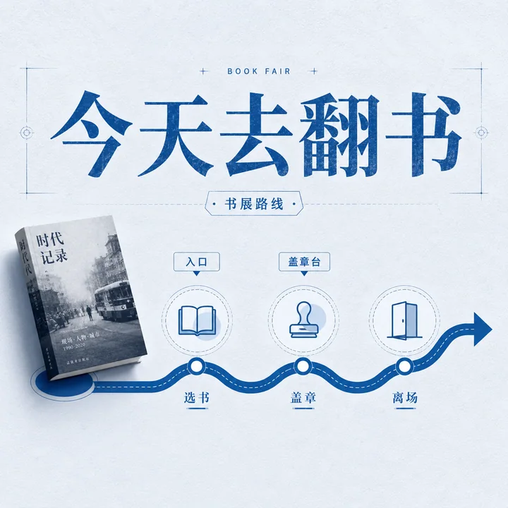极简蓝图风格艺术书展活动路线图