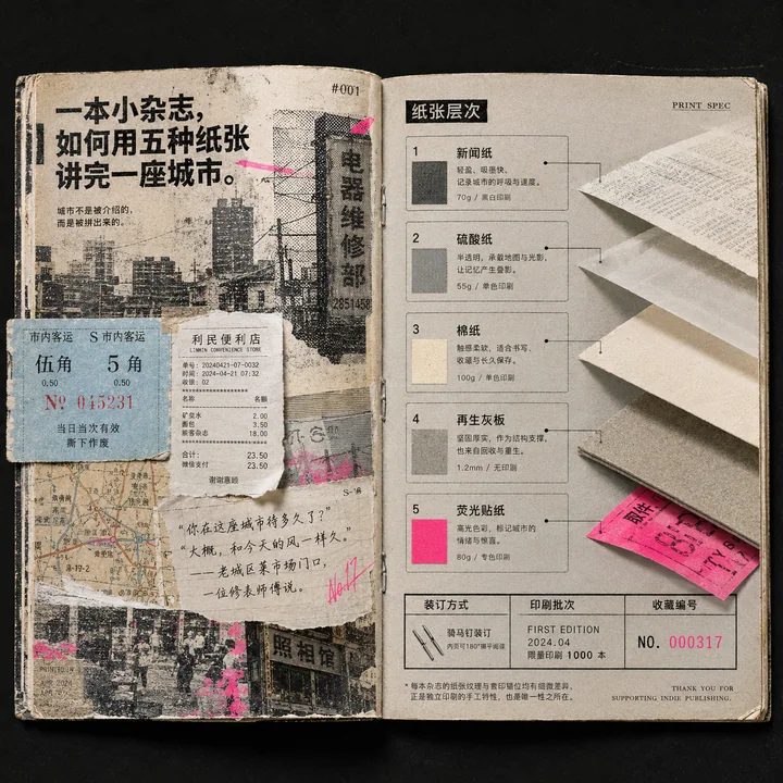 城市记忆碎片:五种纸张构筑的独立出版美学
