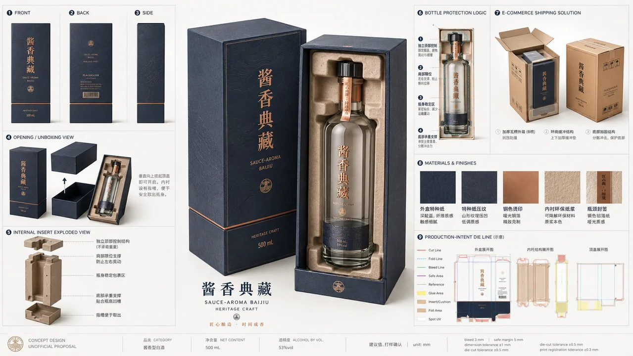 高端酱香白酒包装设计提案板