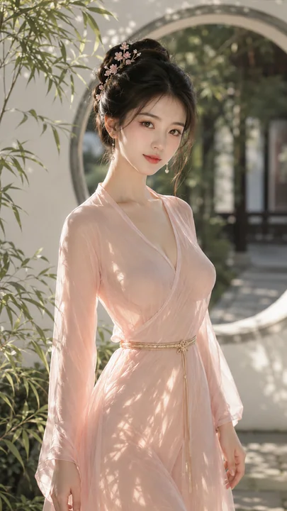 唐风古韵透光薄罗幻想仕女画卷