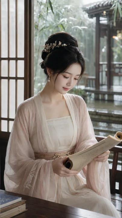 烟雨竹影后的唐风名门才女写真