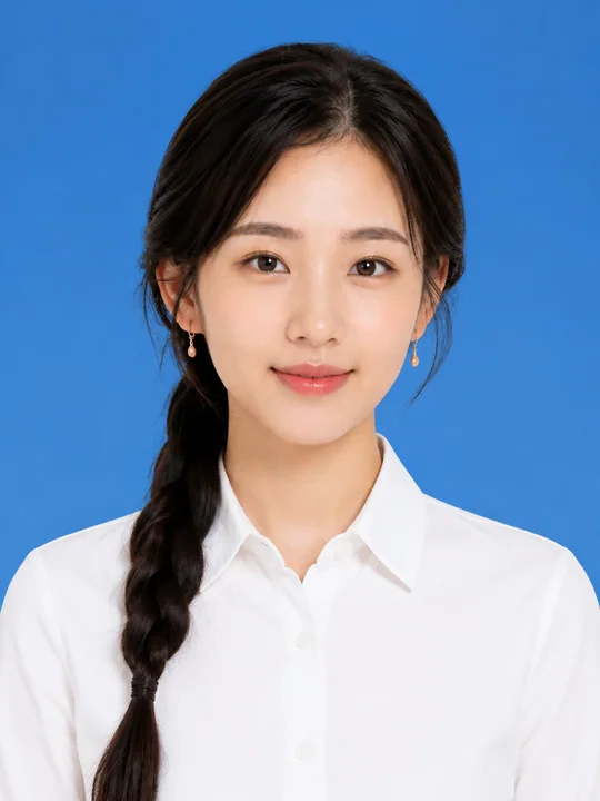 极致写实商务蓝底标准证件照