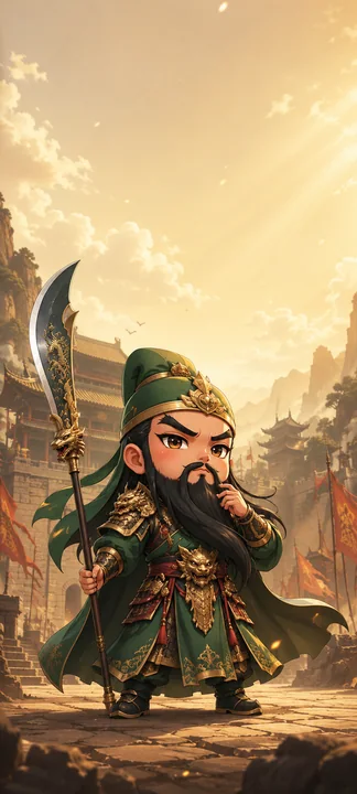 义薄云天关云长高级Q版竖版壁纸