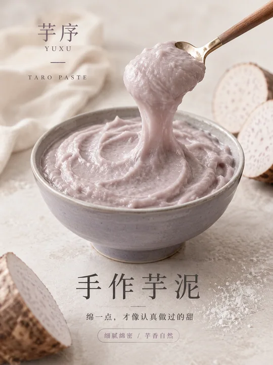 芋序手作:极简现代风写实芋泥海报