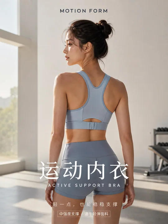 晨曦之光下的极简运动内衣高端商业海报
