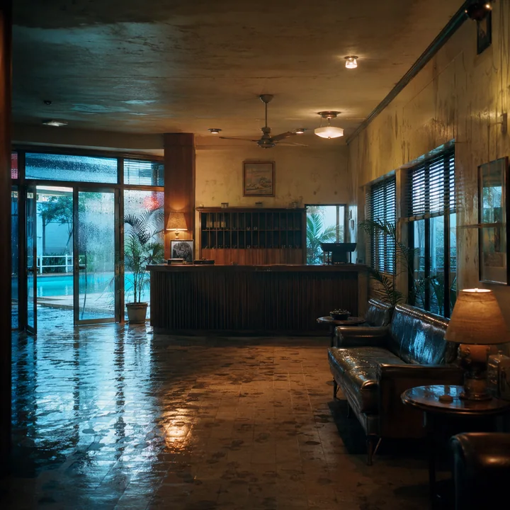 雨后旅馆:被时光浸泡过的旧胶片空间