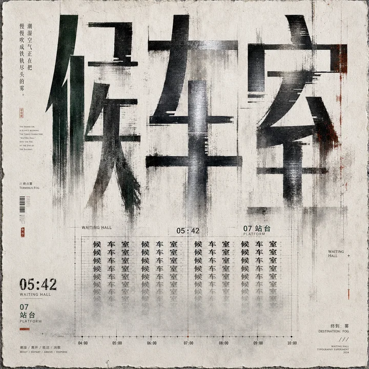 潮湿候车室:铁轨尽头的字形解构海报