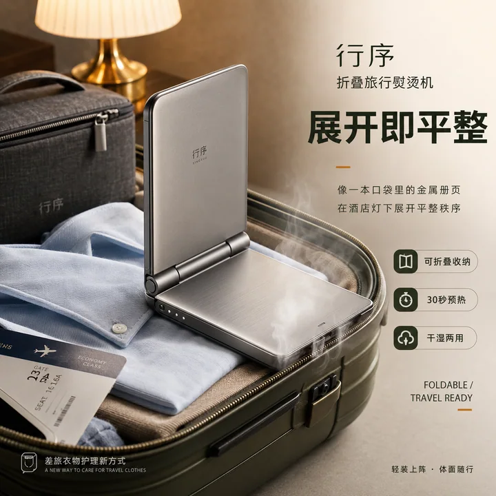 极简美学旅行熨烫机高转化详情页头图