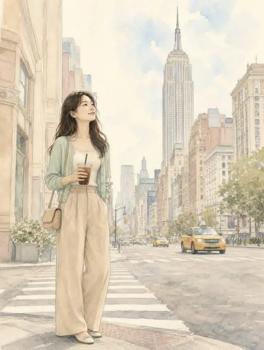 梦幻水彩风格人物插画模版