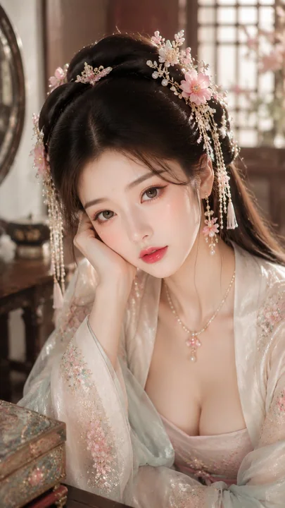 古风贵女海棠水光美妆写真